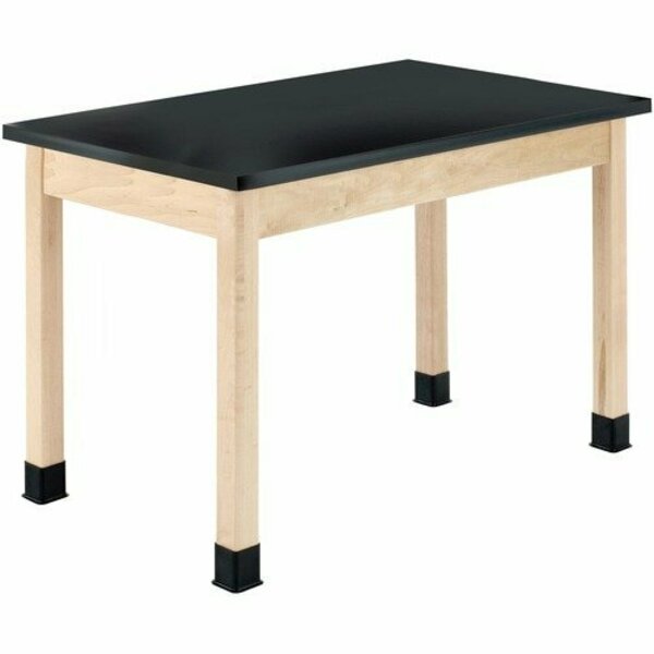 Diversified Spaces Table, Plain, Phenolic, WoodLegs, 60inx24inx30in, Maple/BK DVWP7604M30N